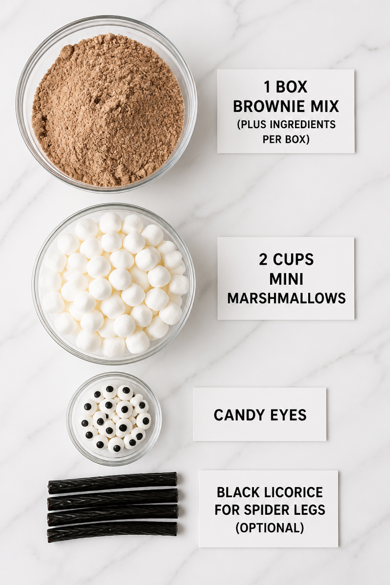 Melted Marshmallow Cobweb Brownie Bite