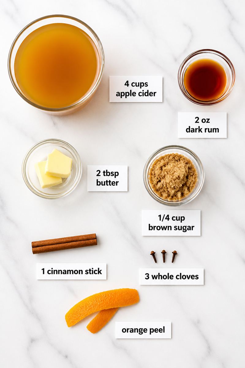 Spiced Dark Rum Hot Buttered Cider