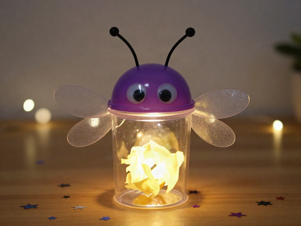 These glowing firefly lanterns bring tiny points of light to a jar for a cozy backyard decoration inspired by summer evenings. 9 These glowing firefly lanterns bring tiny points of light to a jar for a cozy backyard decoration inspired by summer evenings.