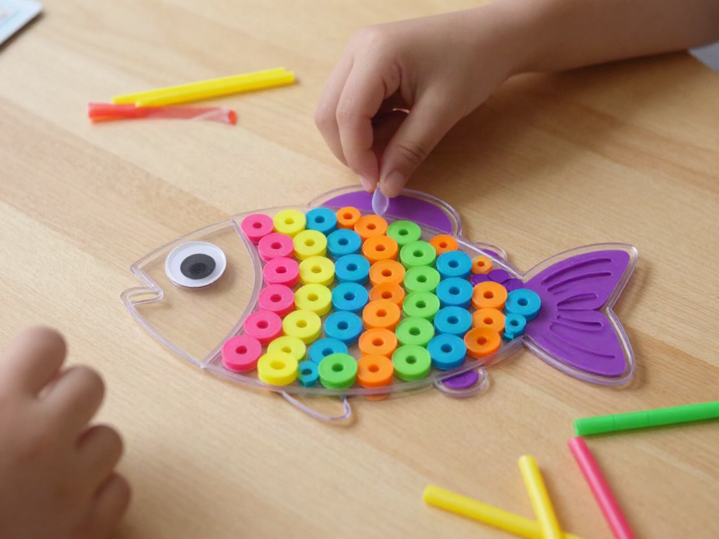 Colorful drinking straws become a playful textured fish with bright fins and a cheerful handmade look. 9 Colorful drinking straws become a playful textured fish with bright fins and a cheerful handmade look.