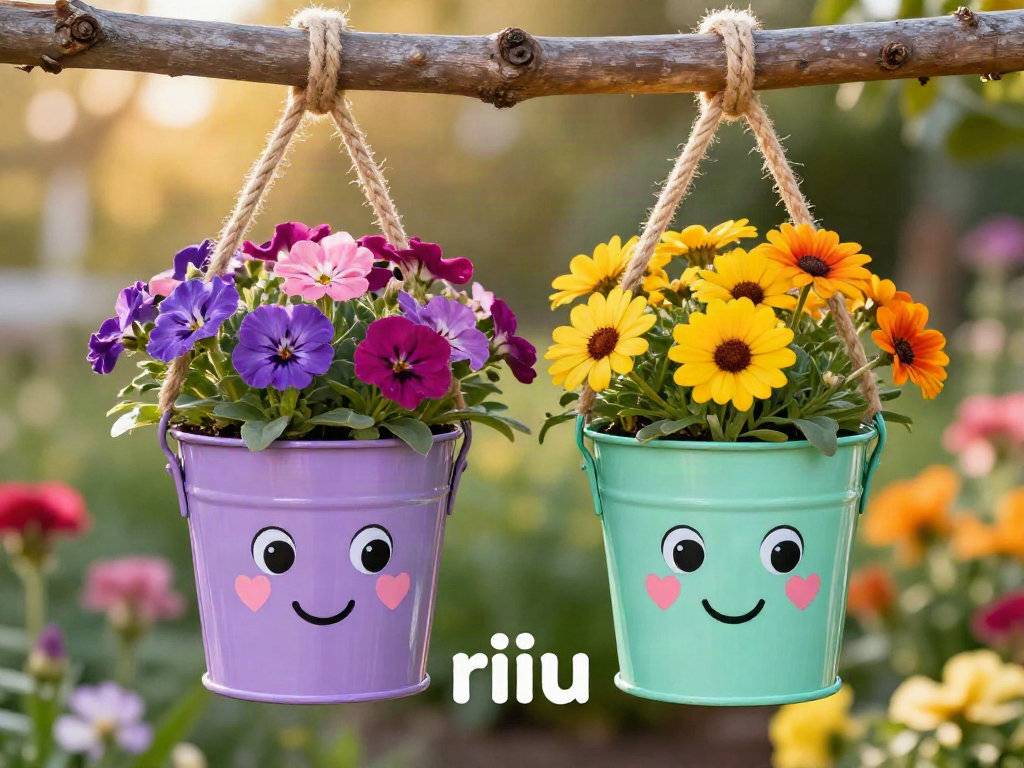 Whimsical hanging tin can flower planters recycle cans into charming floral decorations for your garden ✨ Save this project! 10 Whimsical hanging tin can flower planters recycle cans into charming floral decorations for your garden ✨ Save this project!