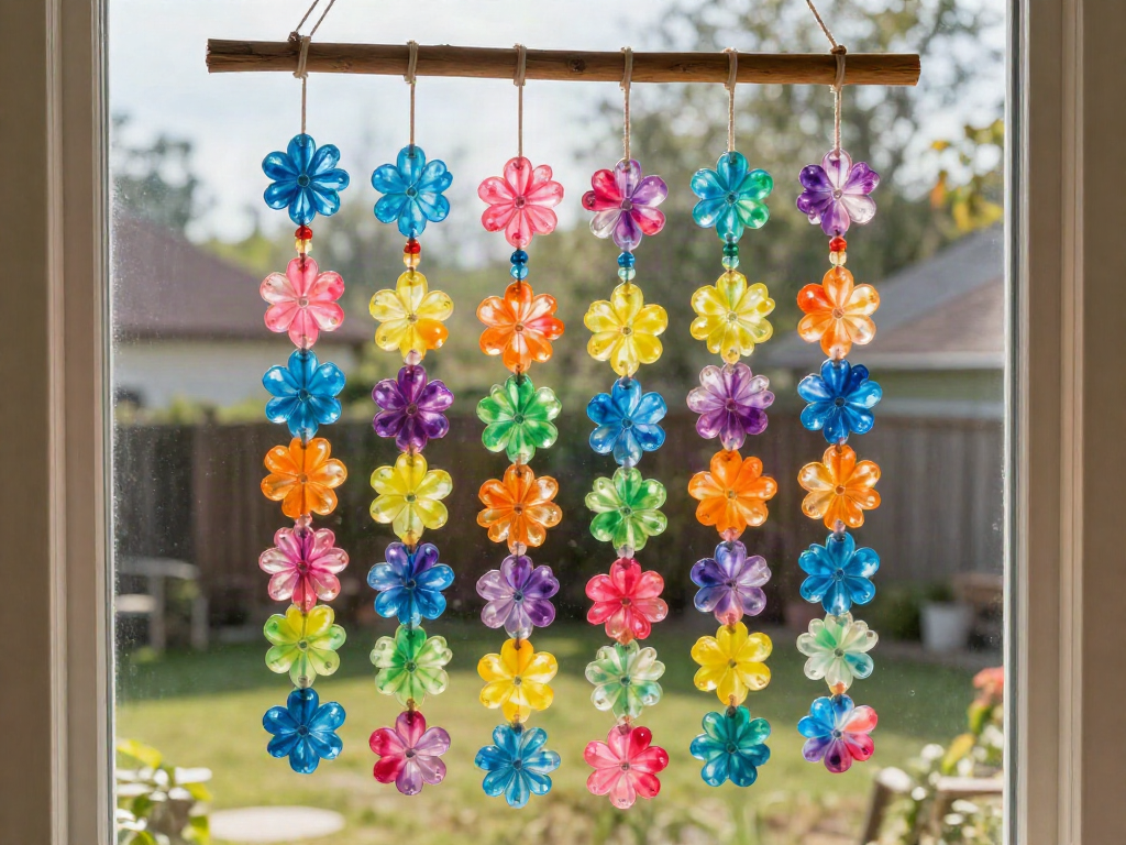 Recycled bottles transform into colorful window art that catches the sunlight and brightens the room. A fun project to try this weekend. 9 Recycled bottles transform into colorful window art that catches the sunlight and brightens the room. A fun project to try this weekend.