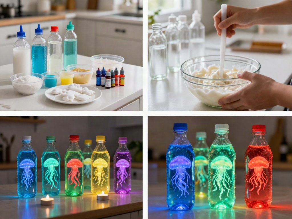 Create a glowing ocean scene inside a bottle with a jellyfish design that looks magical when the lights are dim. A fun project to try this weekend. 7 Create a glowing ocean scene inside a bottle with a jellyfish design that looks magical when the lights are dim. A fun project to try this weekend.
