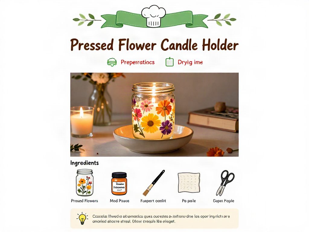 Pressed Flower Candle Holder 3 Pressed Flower Candle Holder