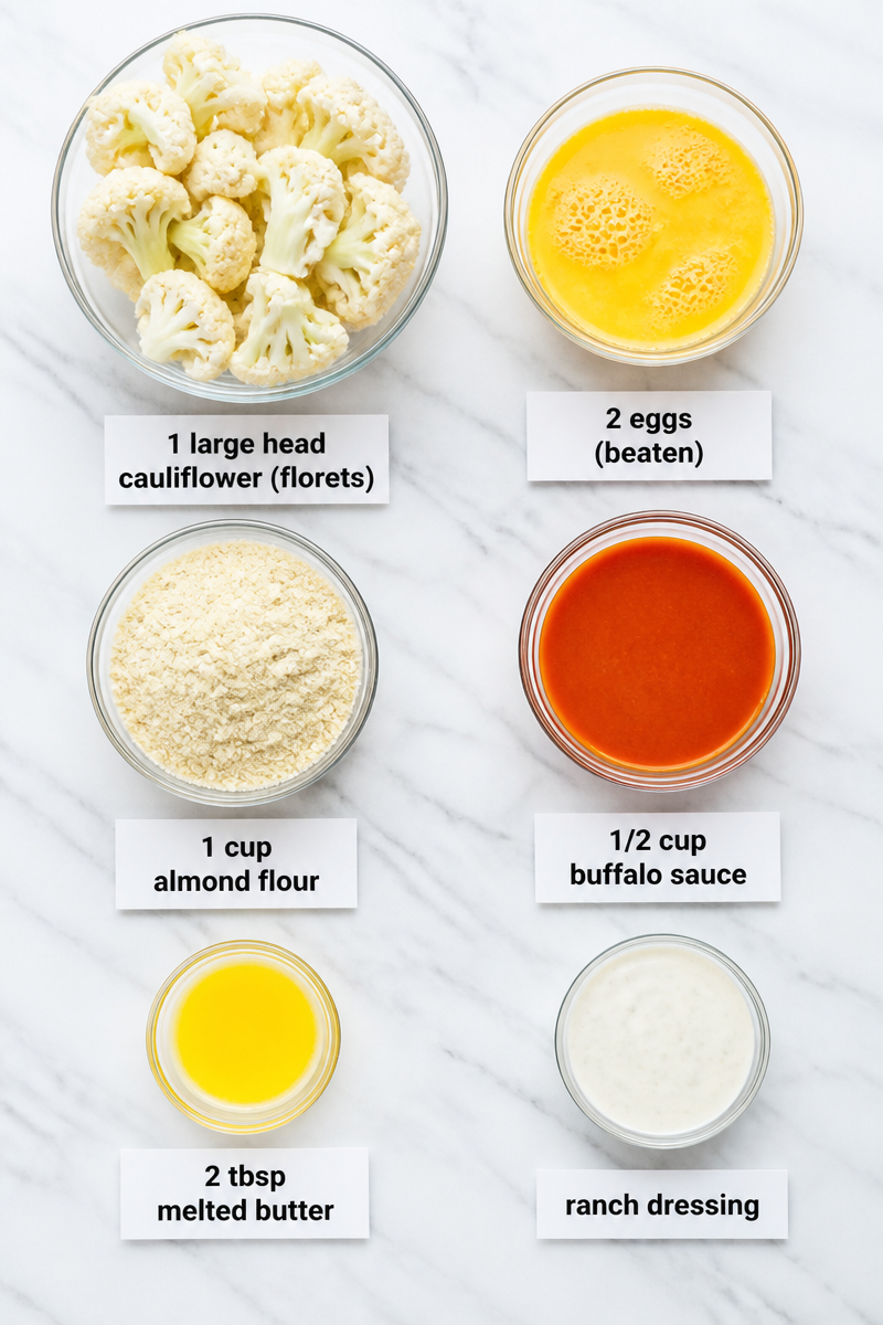 Air Fryer Buffalo Cauliflower Wing Snack