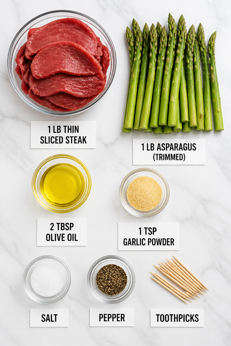 Air Fryer Steak Wrapped Asparagus Bundle
