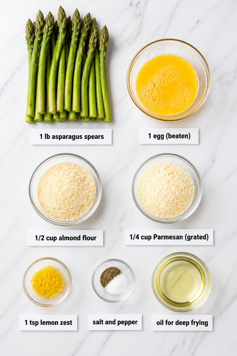 Deep Fried Keto Asparagus Almond Crust