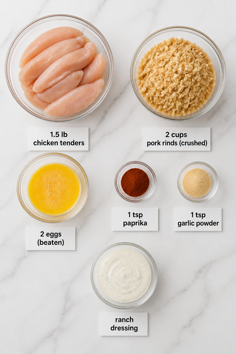 Keto Pork Rind Crusted Chicken Tender