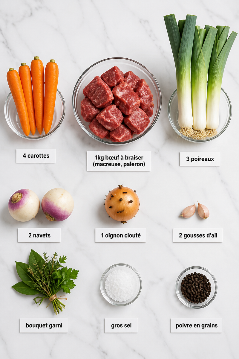 Pot-au-feu traditionnel mijoté à l'ancienne