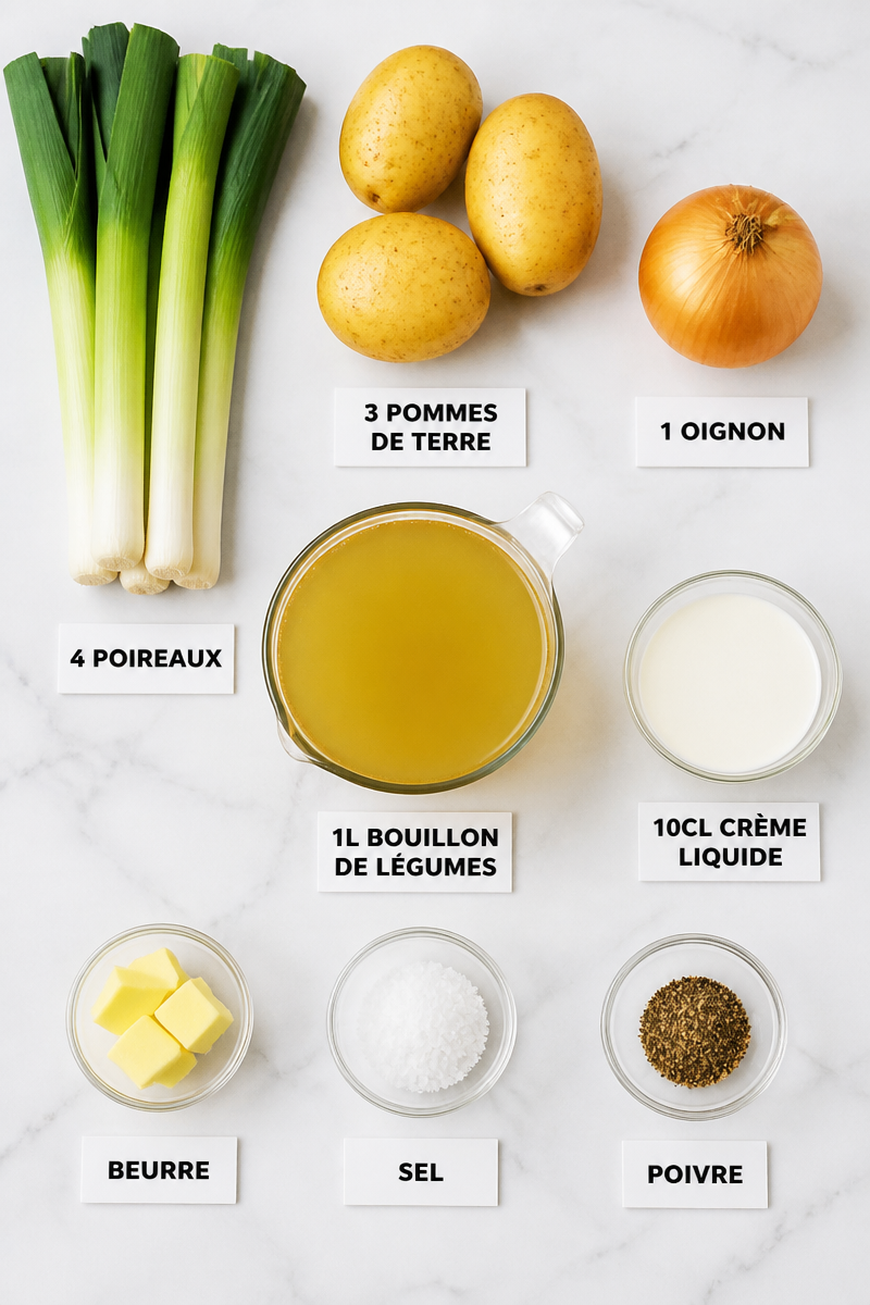 Soupe poireaux pomme de terre onctueuse