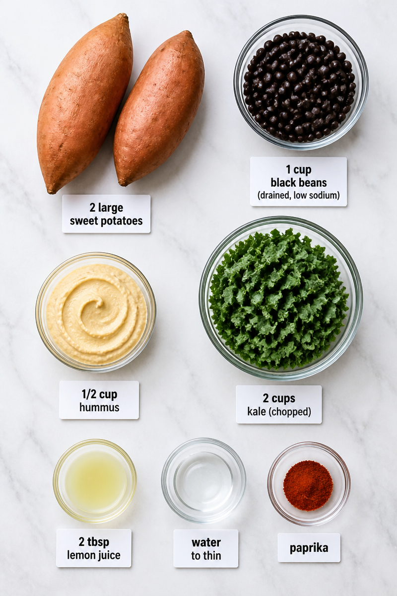 Stuffed Sweet Potato Hummus Black Bean