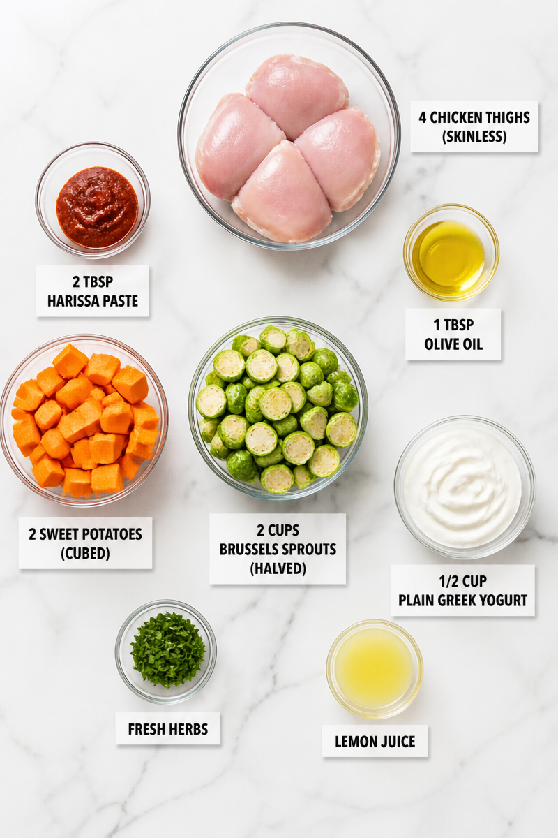 Sheet Pan Harissa Chicken Roasted Vegetable
