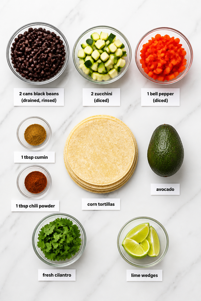 Roasted Vegetable Black Bean Taco Vegan