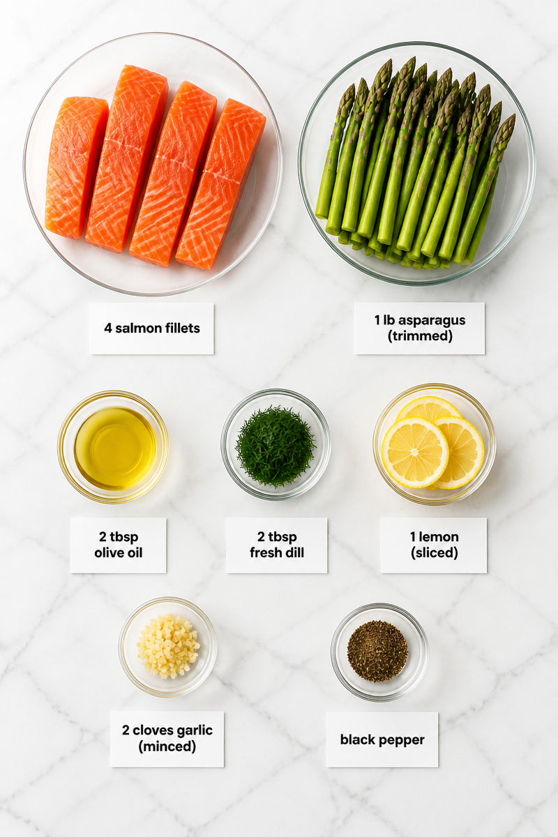Baked Salmon Dill Asparagus Sheet Pan