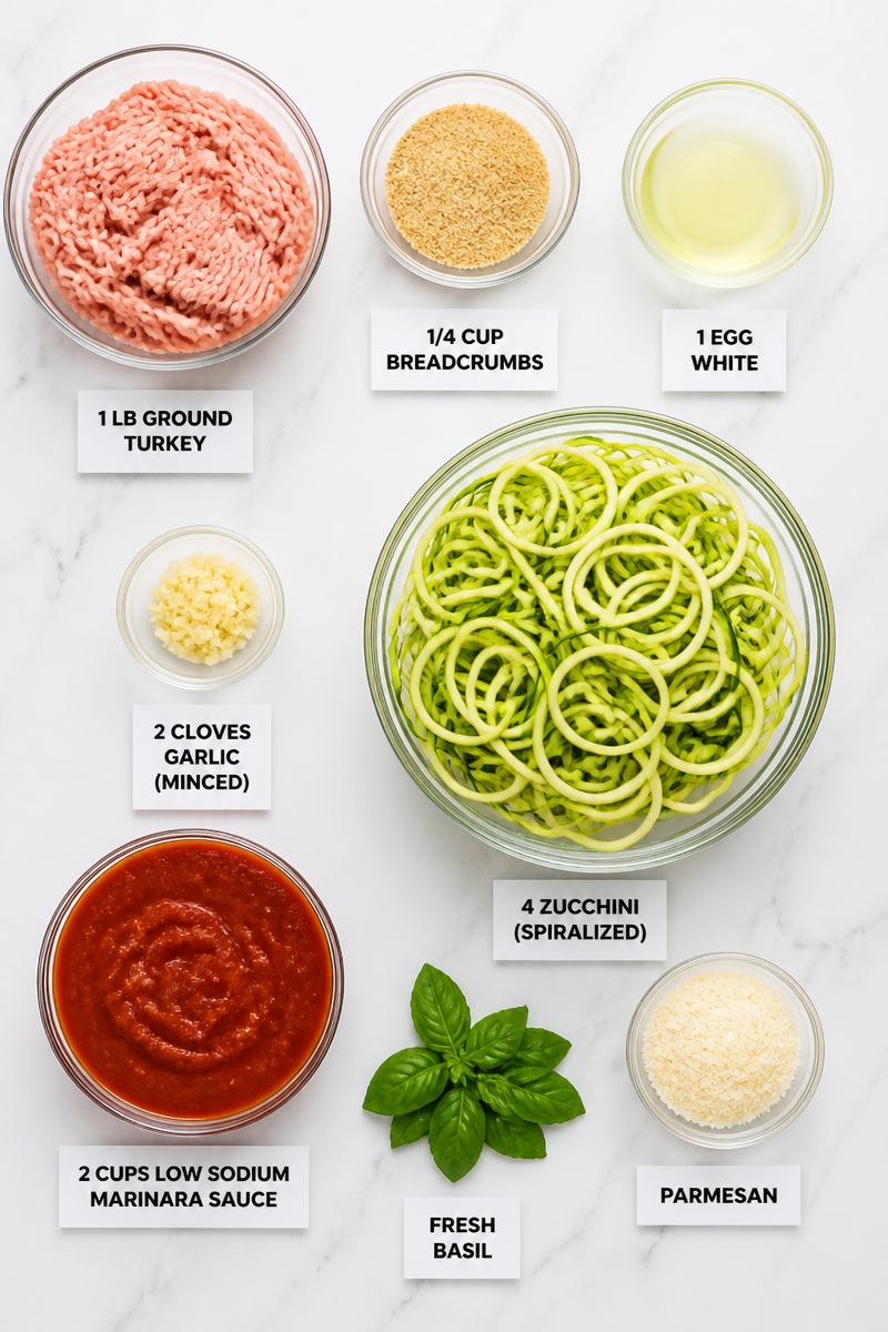 Turkey Meatball Zucchini Noodle Marinara
