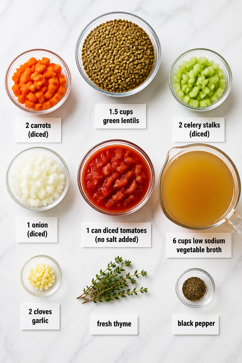 Lentil Vegetable Soup Fiber Rich Bowl