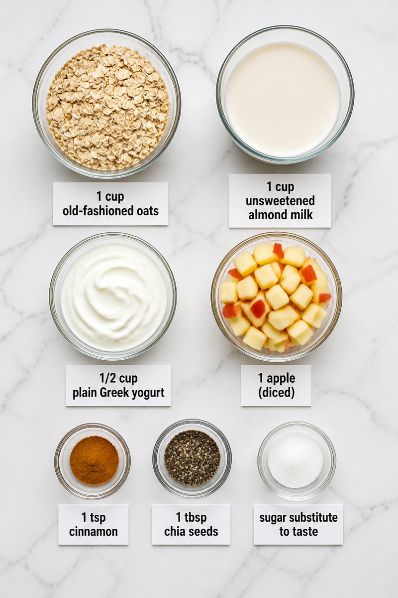 Overnight Oats Cinnamon Apple No Sugar