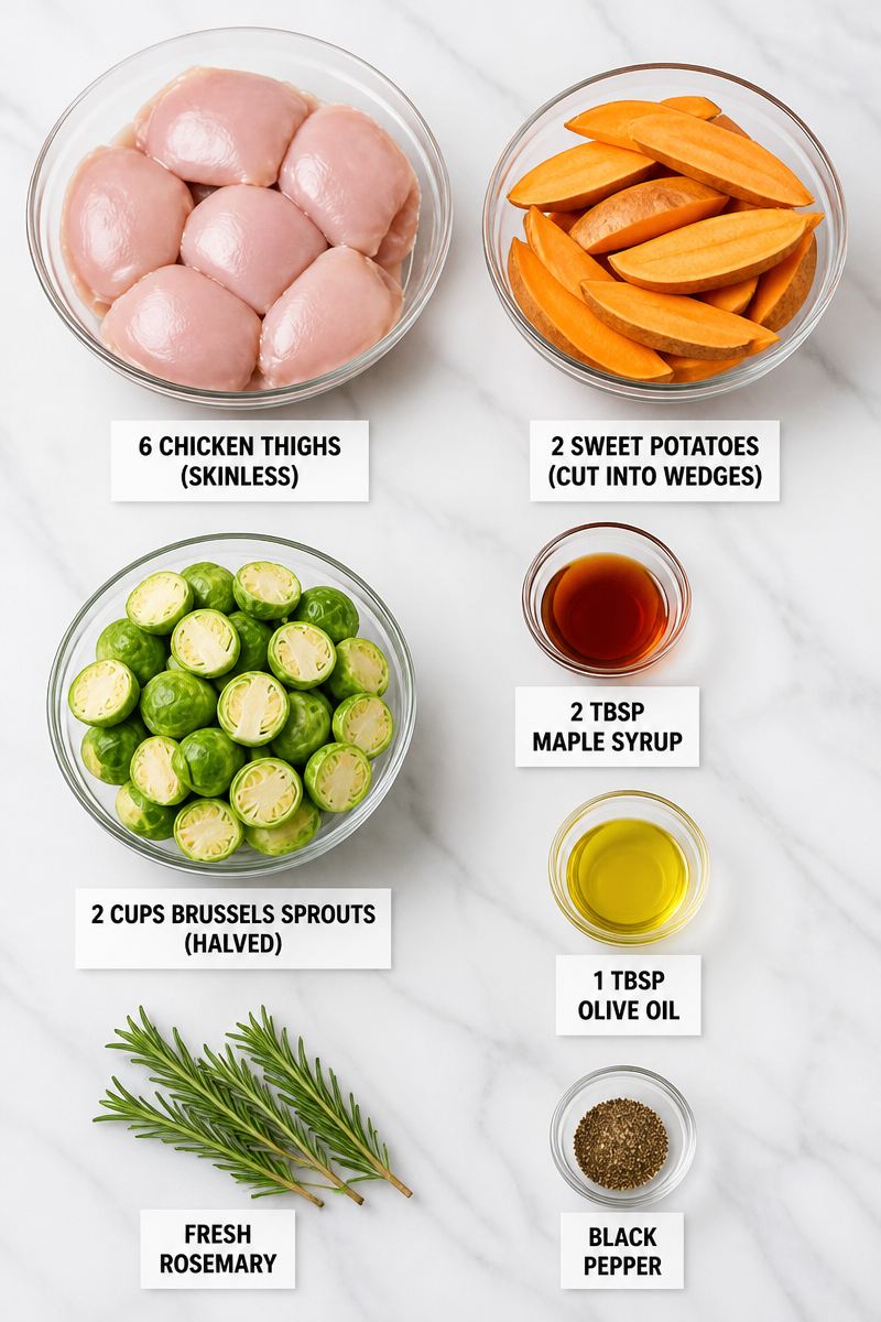 Maple Roasted Chicken Thigh Brussels Wedge