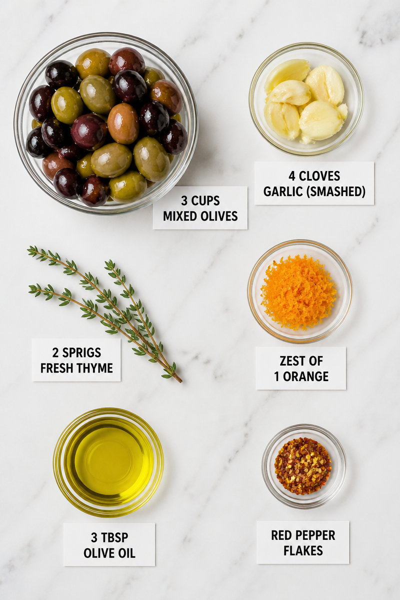 Garlic Thyme Orange Roasted Olives