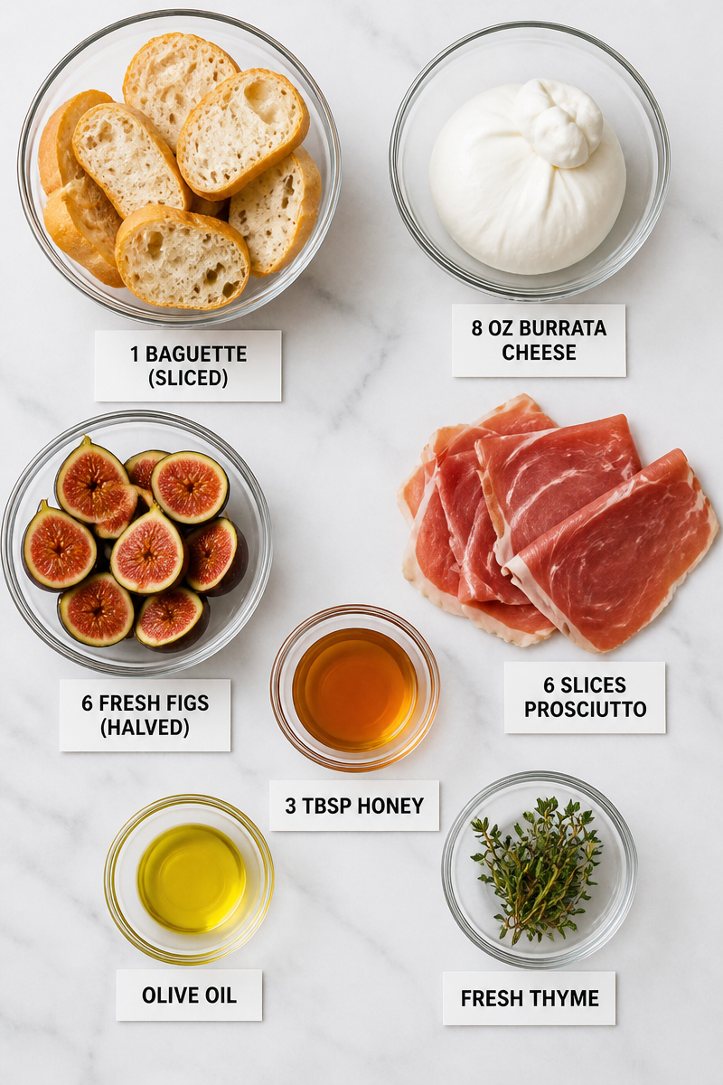 Fig Prosciutto Burrata Crostini Pinot