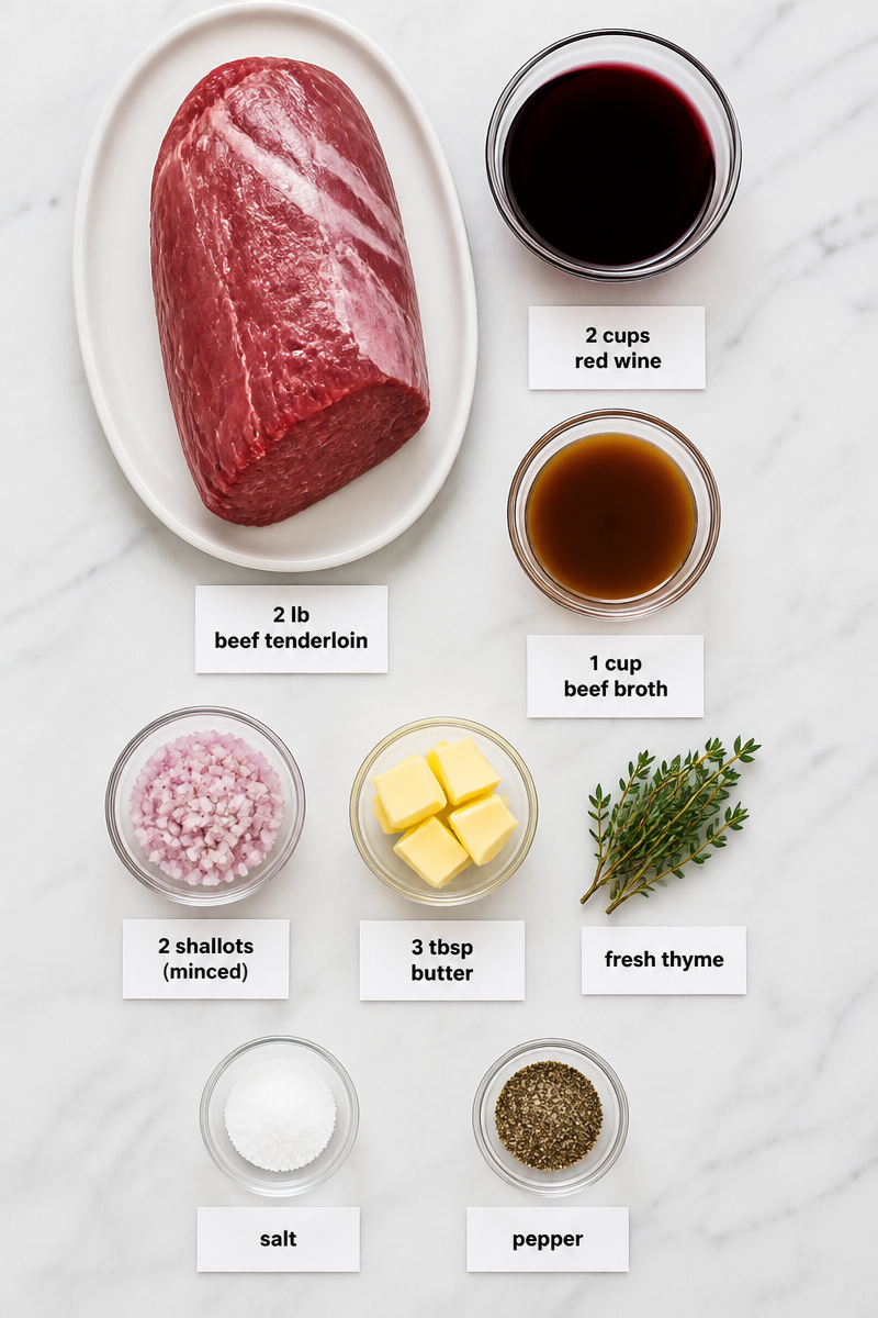 Elegant Beef Tenderloin Red Wine Reduction