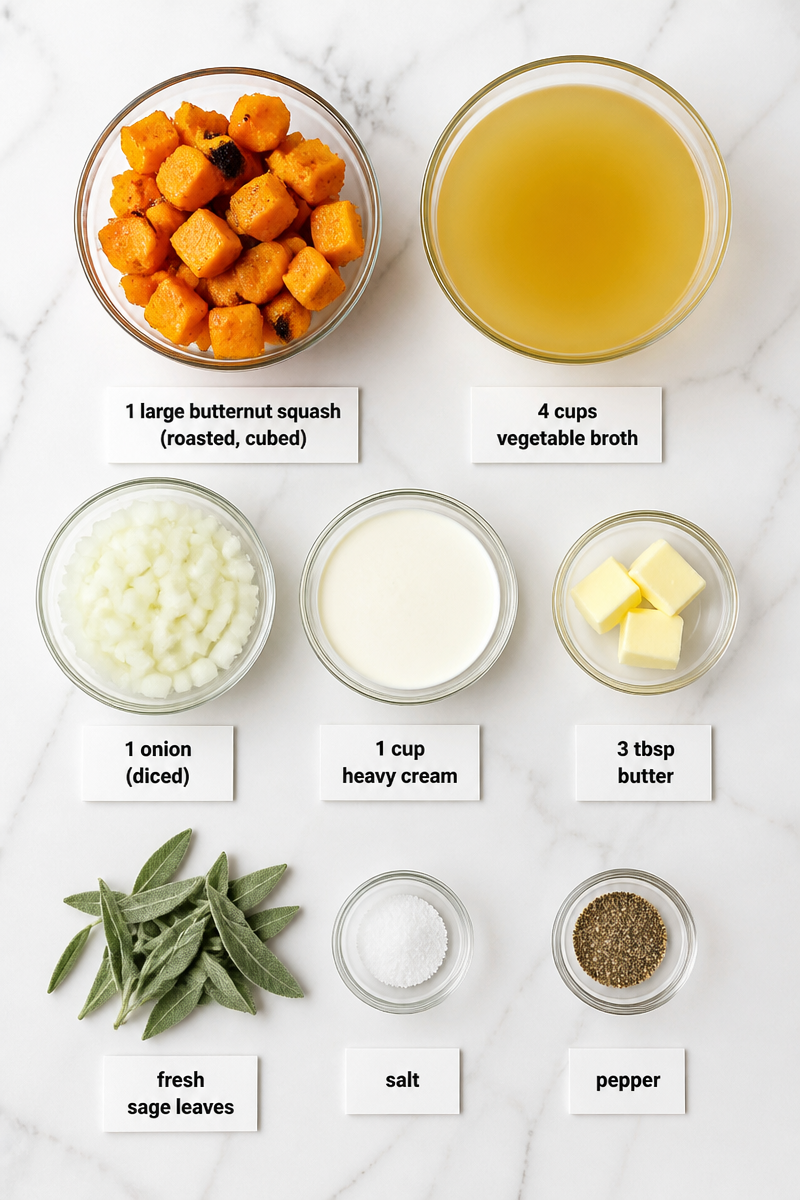 Roasted Butternut Squash Sage Soup Chardonnay