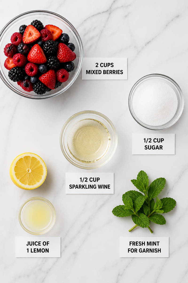 Sparkling Wine Berry Sorbet Palate Cleanser