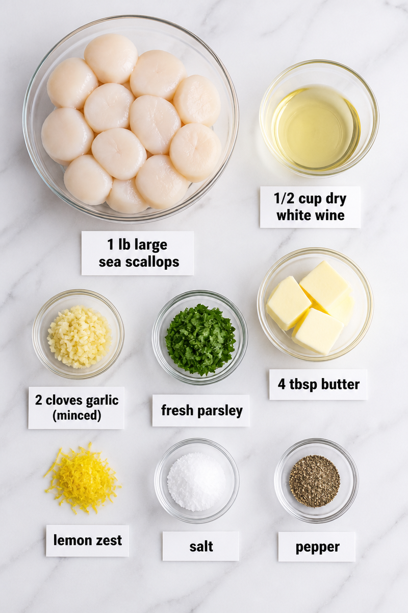 Pan Seared Scallops White Wine Butter