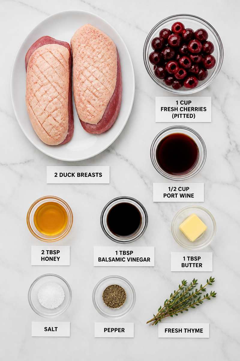 Duck Breast Cherry Port Wine Reduction