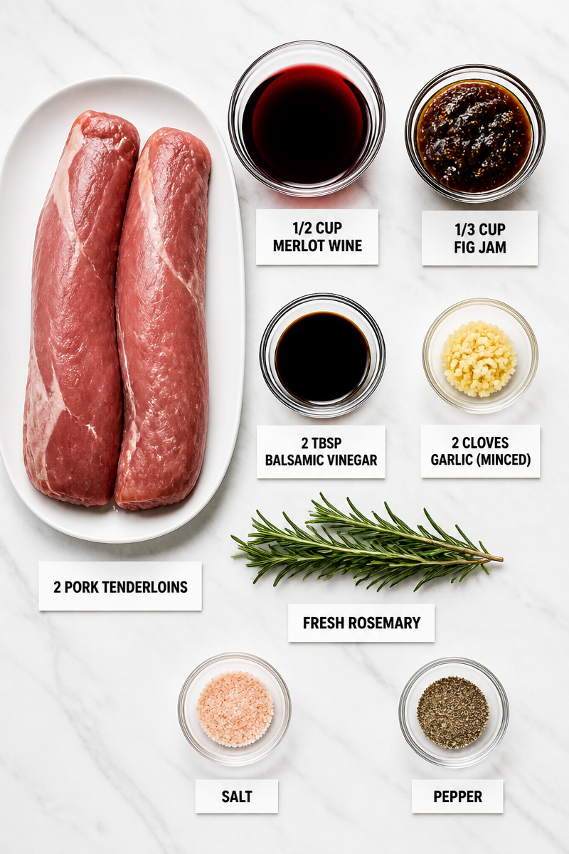 Merlot Fig Balsamic Glazed Pork Tenderloin