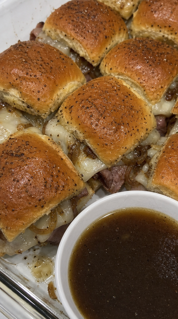 Easy French Dip Sliders Recipe With Roast Beef For Family Dinner
