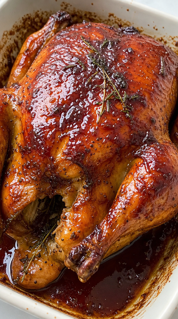 Cranberry-Maple Glazed Roast Chicken