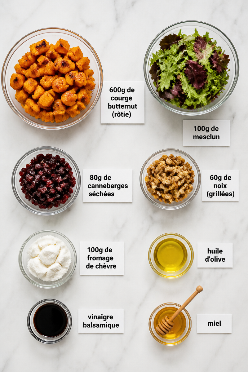 Salade Automnale Courge Canneberge Noix