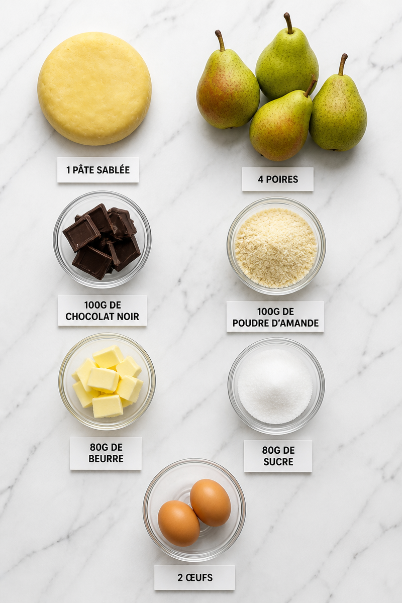 Tarte Poire Chocolat Amande Gourmande