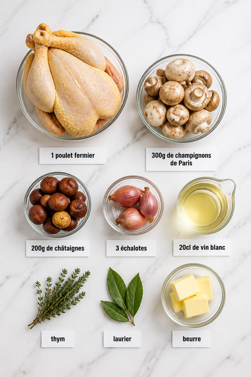 Poulet Rôti Marron Champignon Automne