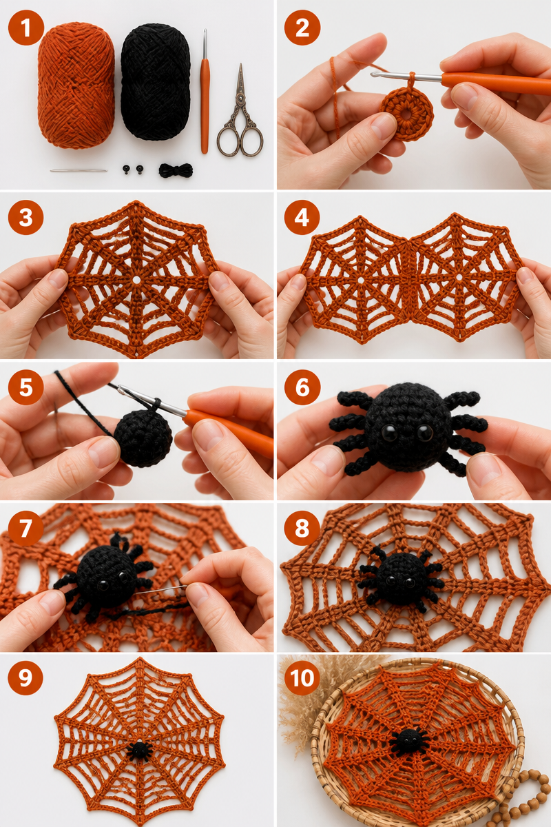 Crochet Baby Spiderweb Photo Backdrop