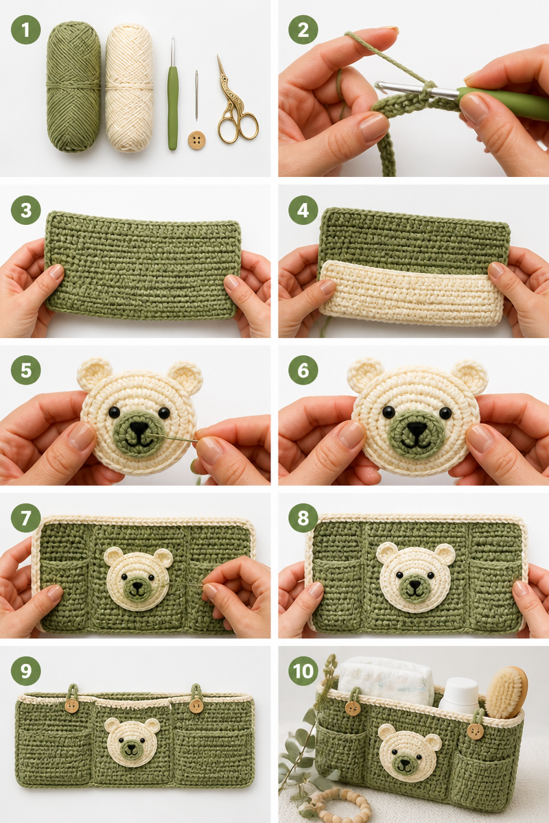 Crochet Baby Diaper Bag Organizer