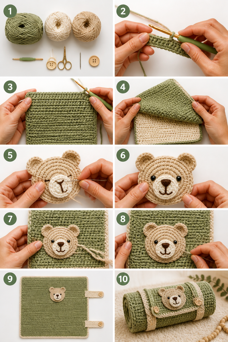 Crochet Baby Nap Mat Roll