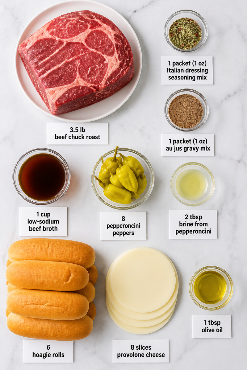 Slow Cooker Italian Beef Sandwich