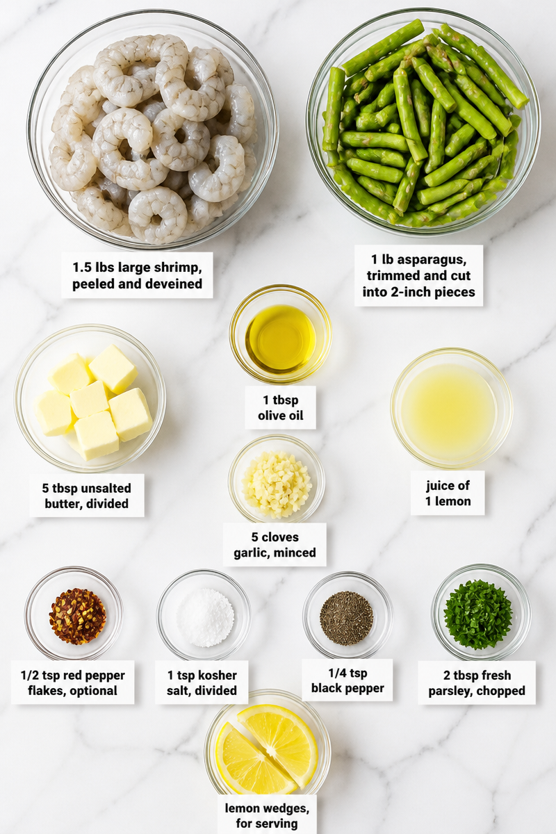 One Pan Garlic Butter Shrimp Asparagus