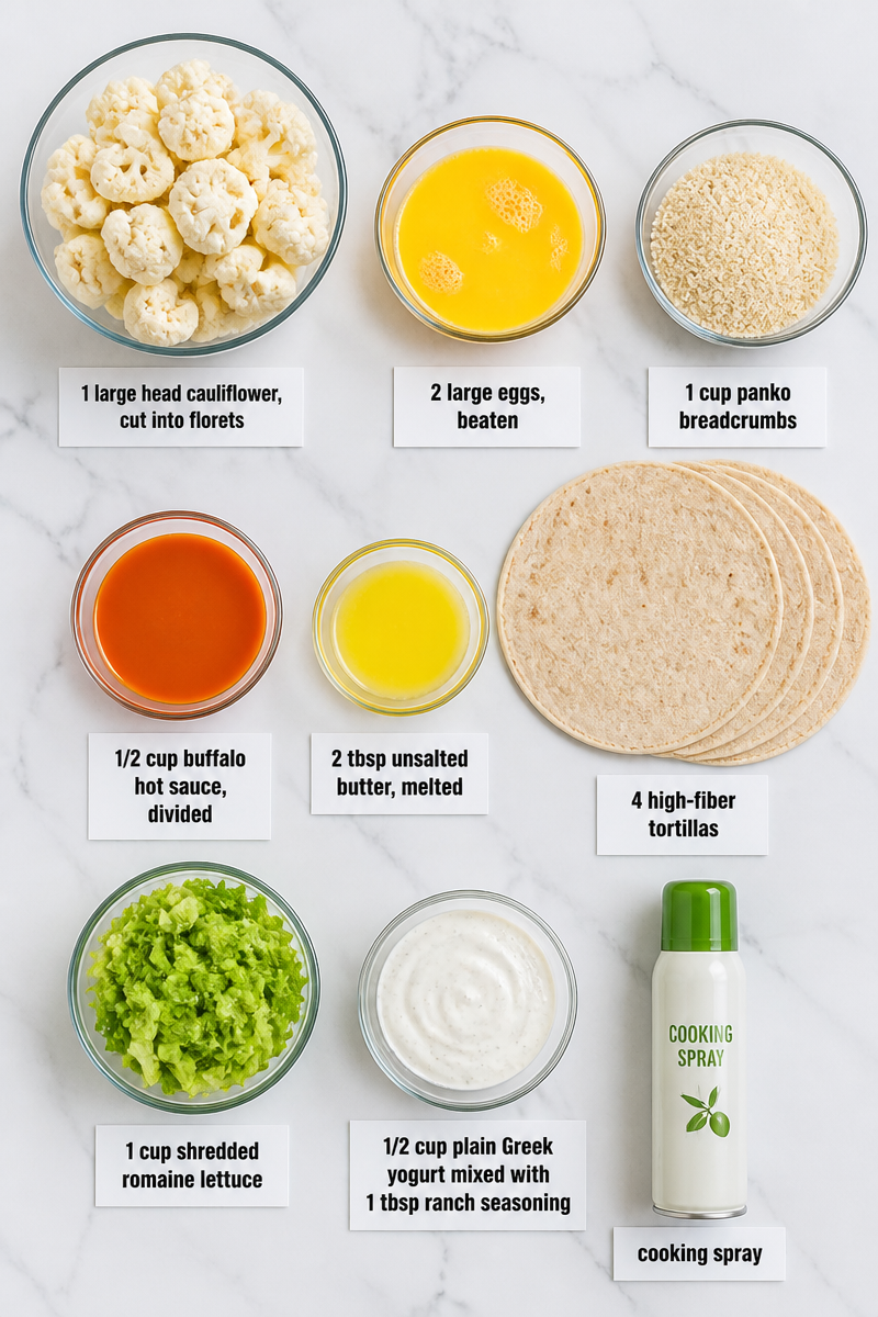 High Protein Buffalo Cauliflower Wrap