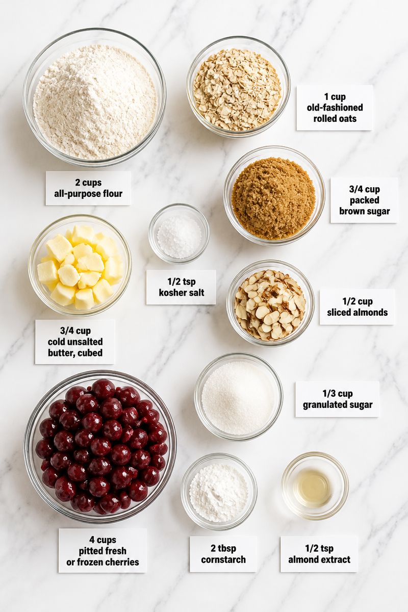 Baked Cherry Almond Crumble Bar