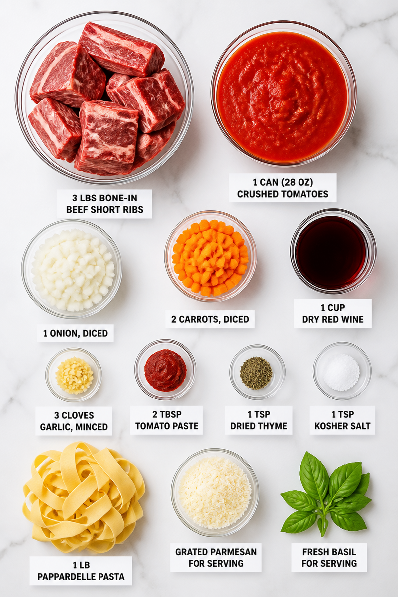 Slow Cooker Short Rib Pappardelle Ragu