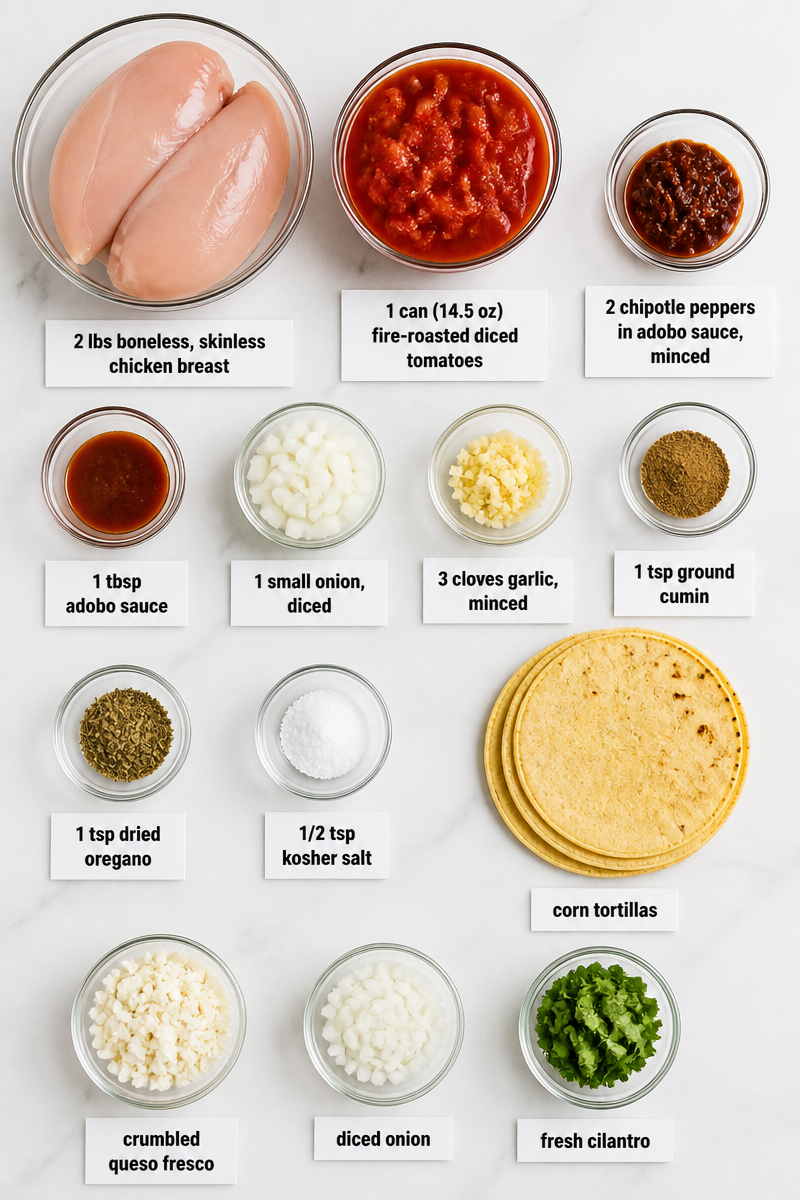 Slow Cooker Chicken Tinga Taco