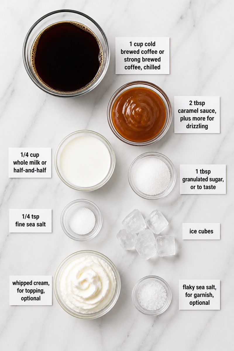 Salted Caramel Iced Coffee Drink