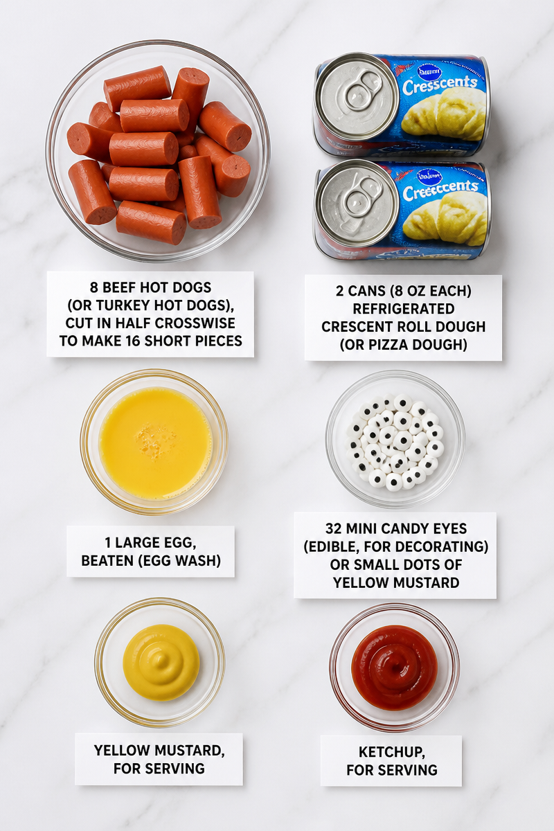 Halloween Mummy Hot Dog Bites