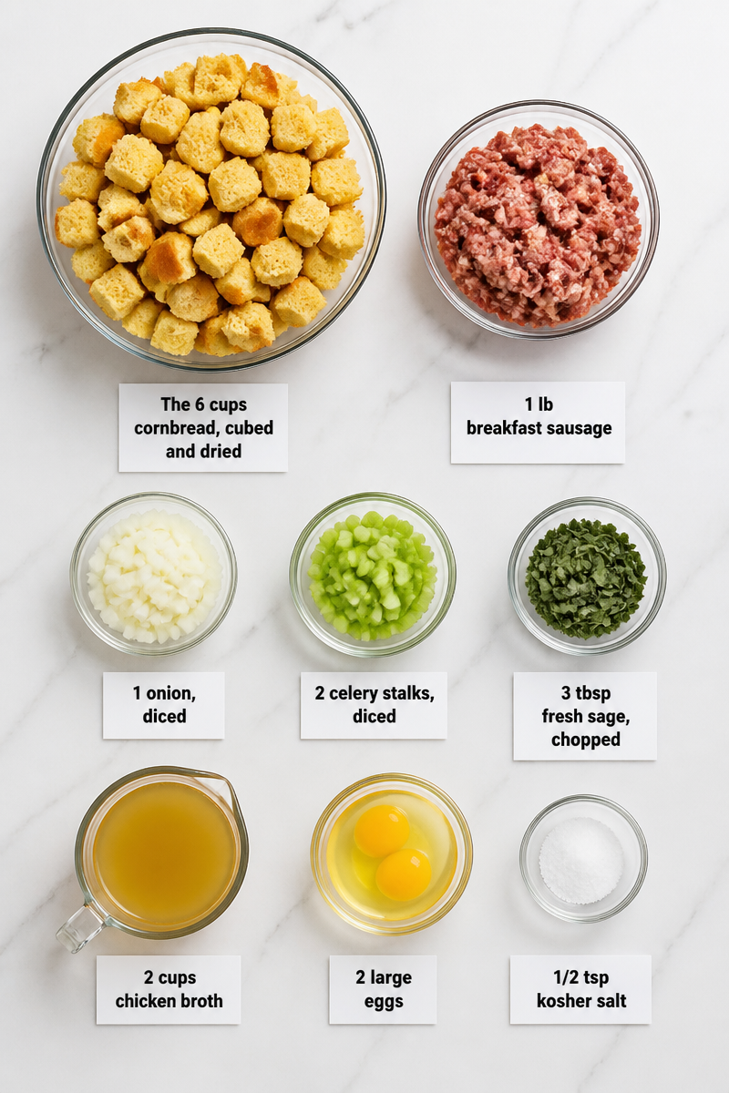Cornbread Stuffing Sausage Sage Herb
