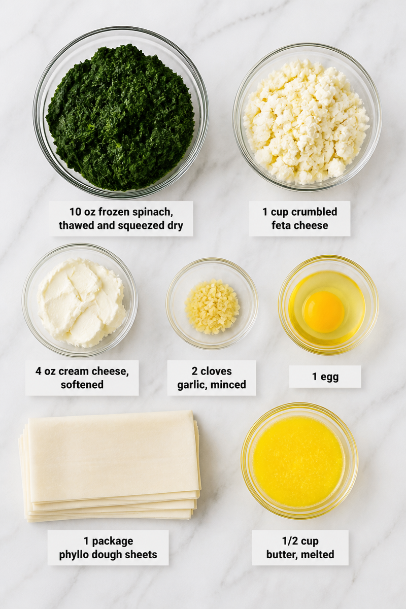 Crispy Baked Spinach Feta Triangle