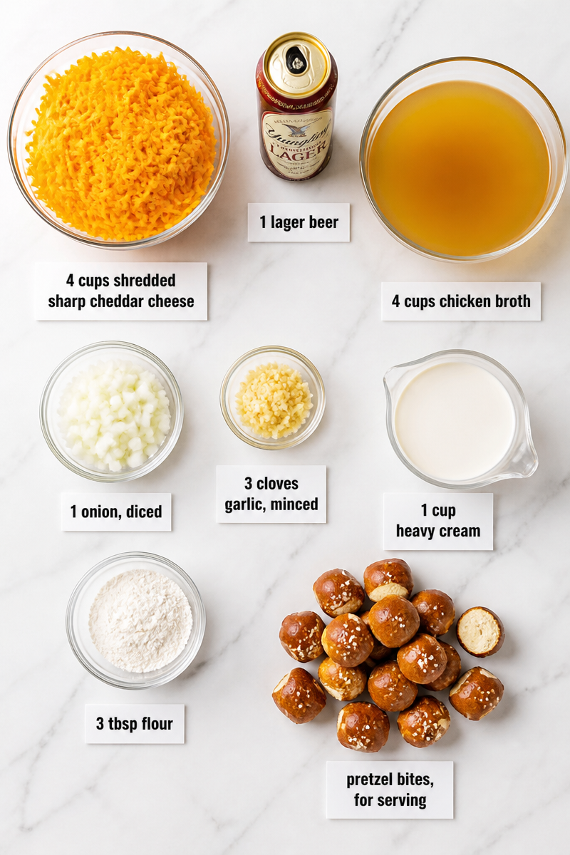 Slow Cooker Beer Cheese Soup Pretzel