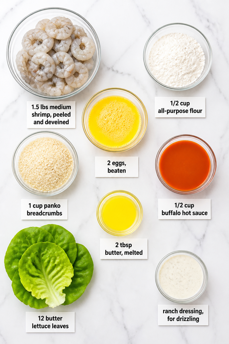 Crispy Baked Buffalo Shrimp Lettuce Wrap